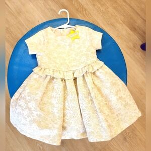 Carter METALLIC gold & cream dress PERFECT SHAPE